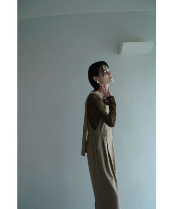 CLANE/クラネ/BACK RIBBON SUSPENDER SALOPETTE/バックリボンサスペンダーサロペット