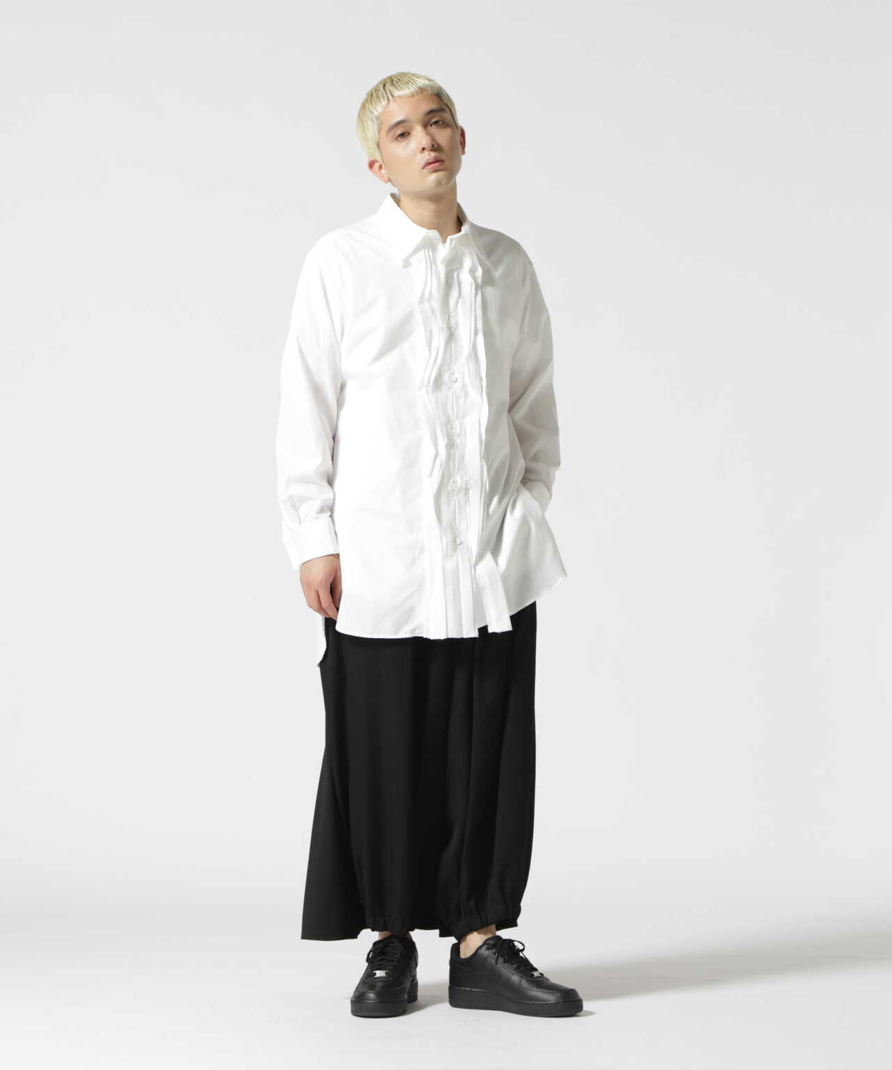 YohjiYamamoto POUR HOMME/ヨウジヤマモト プールオム/Ｕ－ＷＴブロードフリルブラウス | LHP ( エルエイチピー ) |  US ONLINE STORE（US オンラインストア）