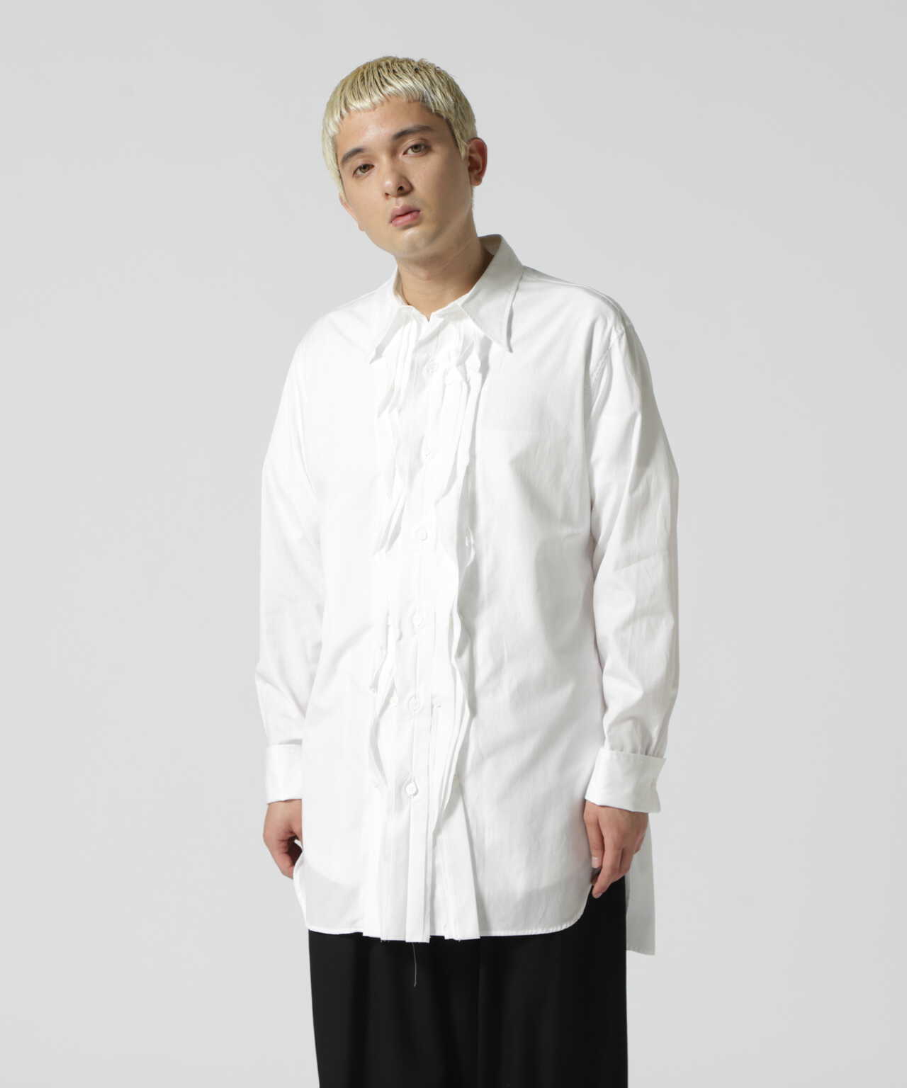 YohjiYamamoto POUR HOMME/ヨウジヤマモト プールオム/Ｕ－ＷＴブロードフリルブラウス | LHP ( エルエイチピー ) |  US ONLINE STORE（US オンラインストア）