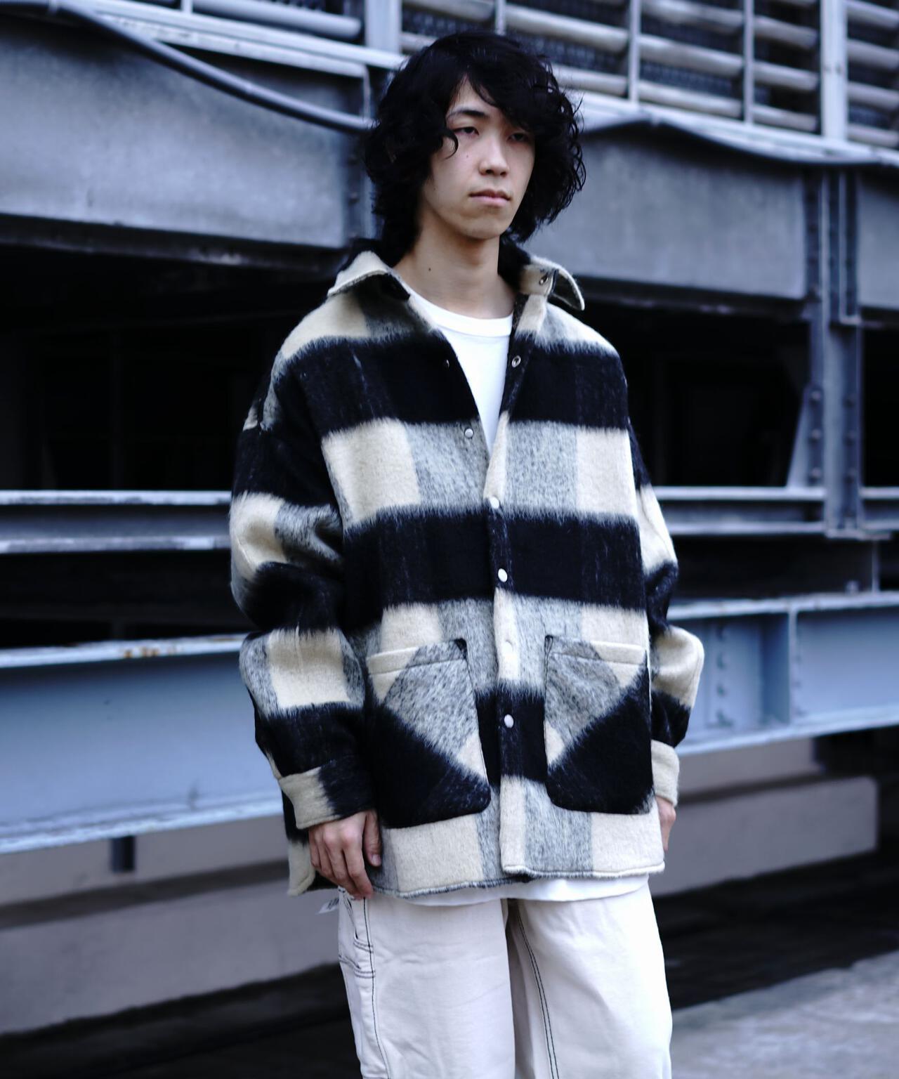 DANKE SCHON ダンケシェーン ジャケット オーバーサイズ シャギーウール シャツジャケット BLINDHOOK SHAGGY SHIRTS 22AW ホワイト 白 アウター ブルゾン コート【メンズ】【美品】