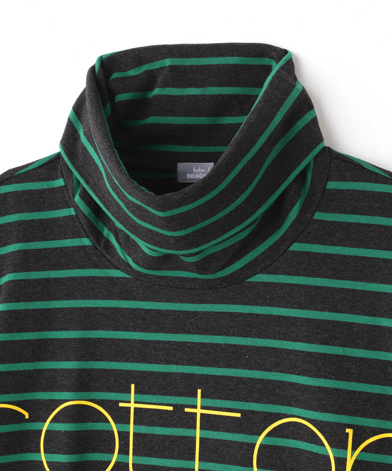 Kolor BEACON/カラービーコン/Hi Neck Border Long Sleeve Tee 