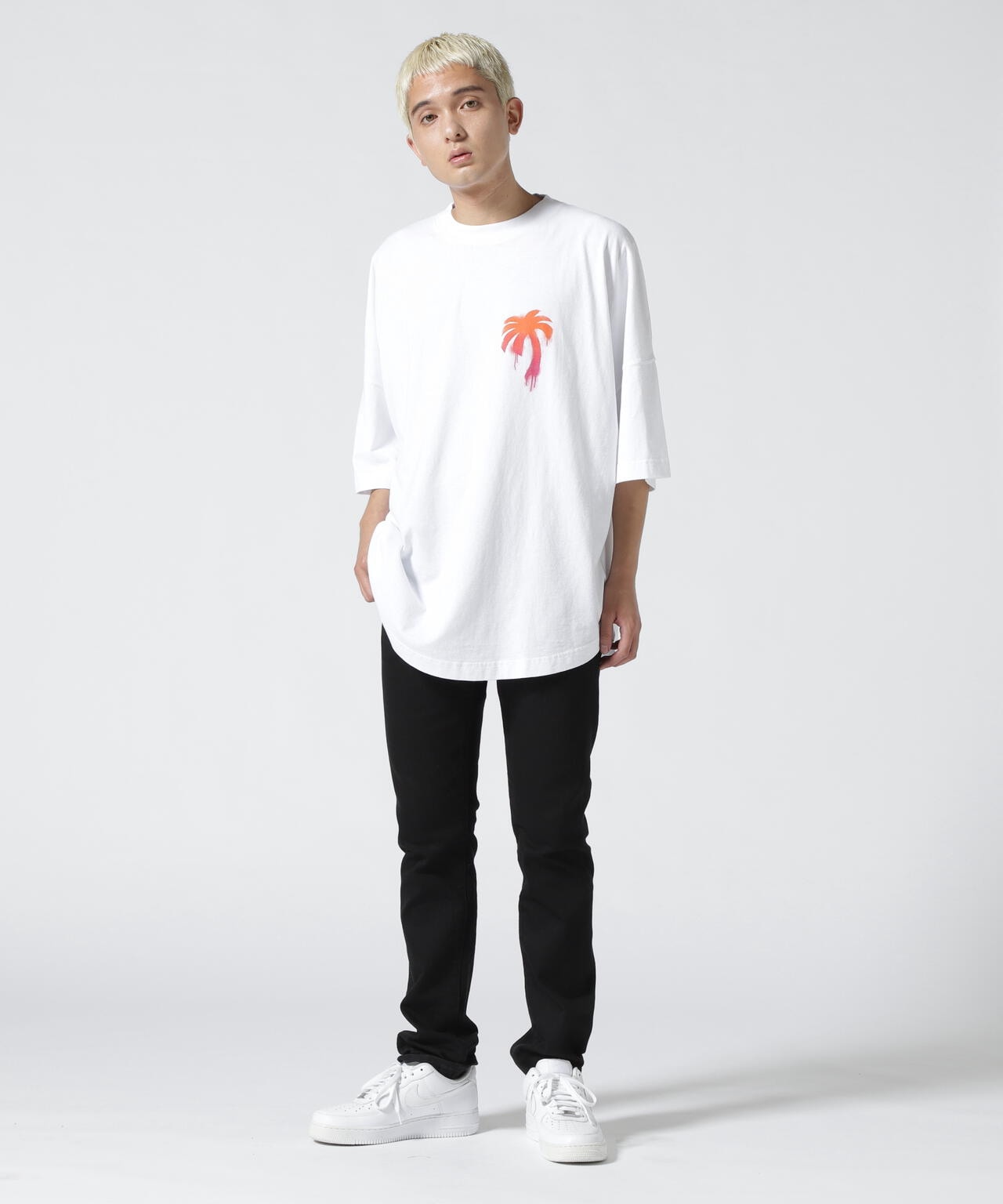 PalmAngels/パームエンジェルス/SPRAYED PALM LOGO OVER TEE/スプレー