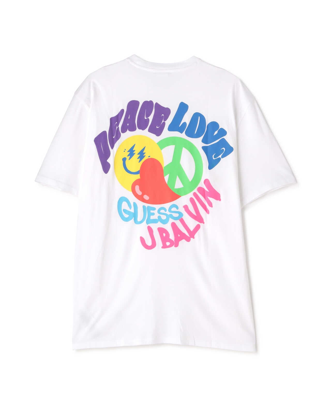 GUESS x J BALVIN/ゲス×ジェイバルヴィン/GO J BALVIN PEACE LOVE SHIRTS/グラフィックTシャツ