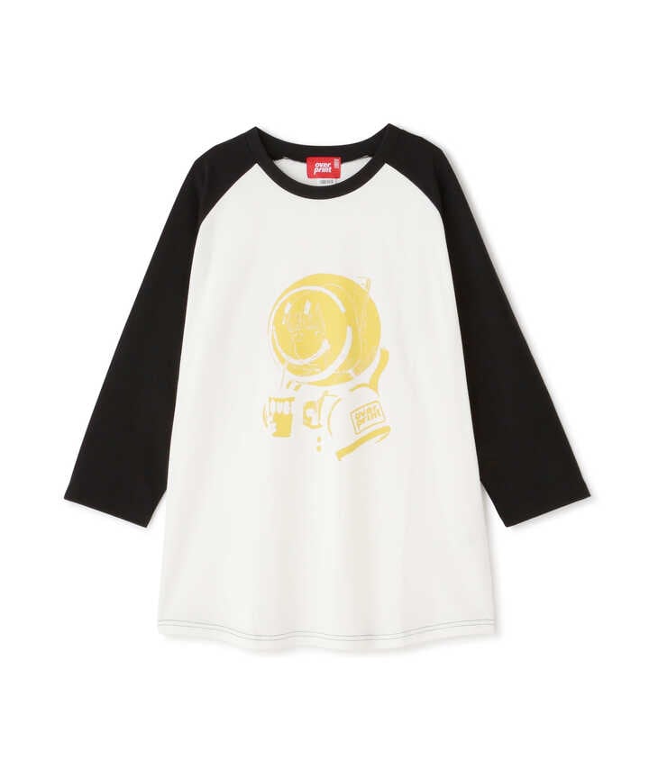 over print/オーバープリント/SMILY 3/4S TEE/スマイリーラグランスリーブTシャツ