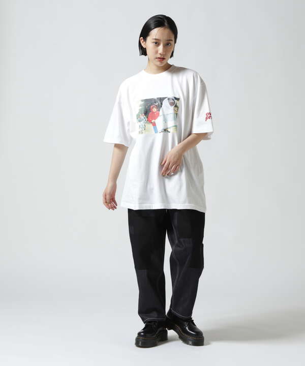 XL！ OVERPRINT ビッグプリント デザイン Tシャツ オーバープリント-