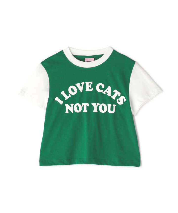 ITZAVIBE/イッザバイブ/I LOVE CATS NOT YOU レタリングTシャツ