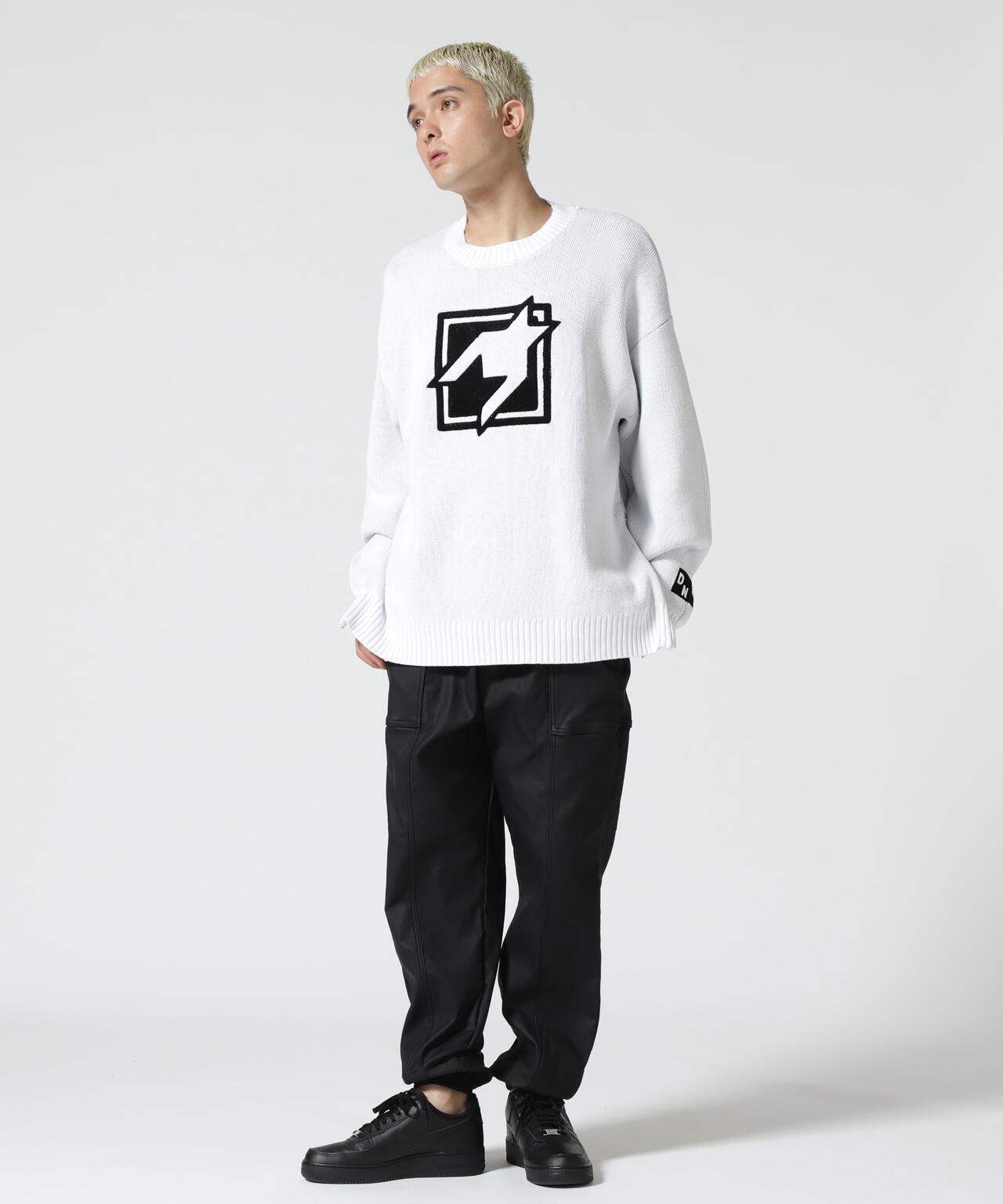 Dankeschon/ダンケシェーン/Chidori Side Zip Crew Neck Sweat/千鳥