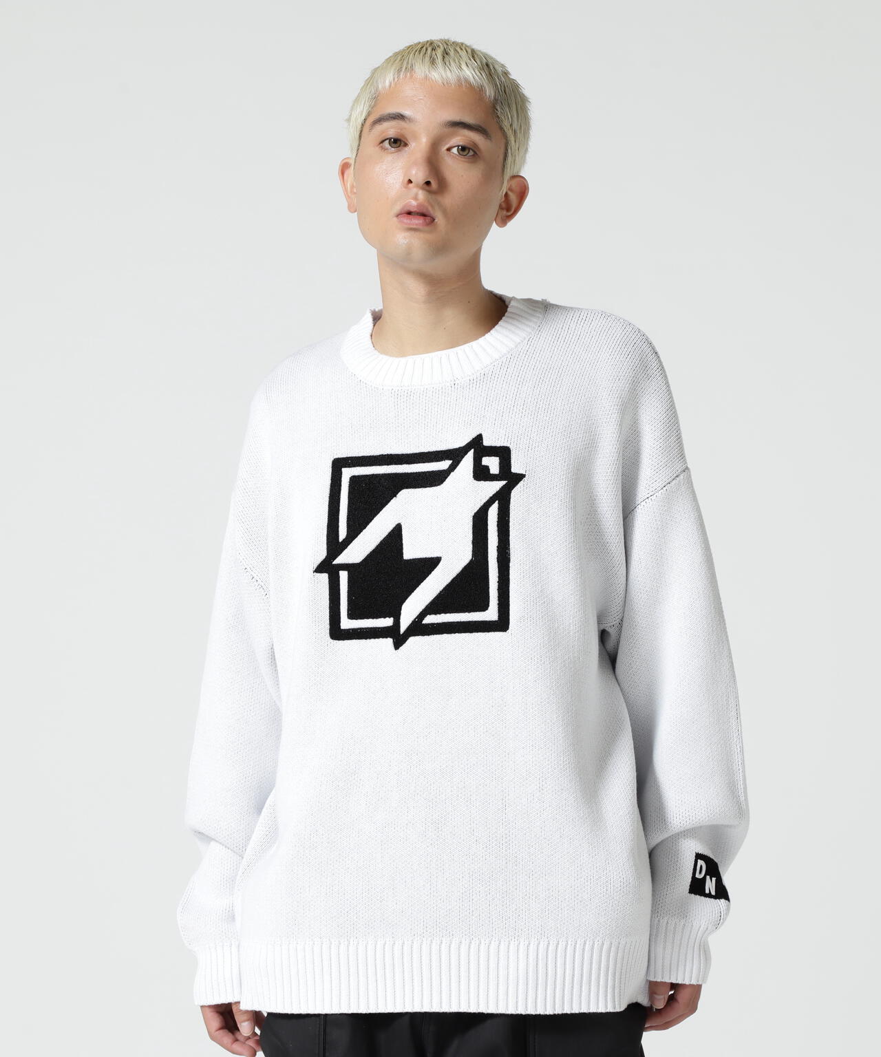 Dankeschon/ダンケシェーン/Chidori Side Zip Crew Neck Sweat/千鳥