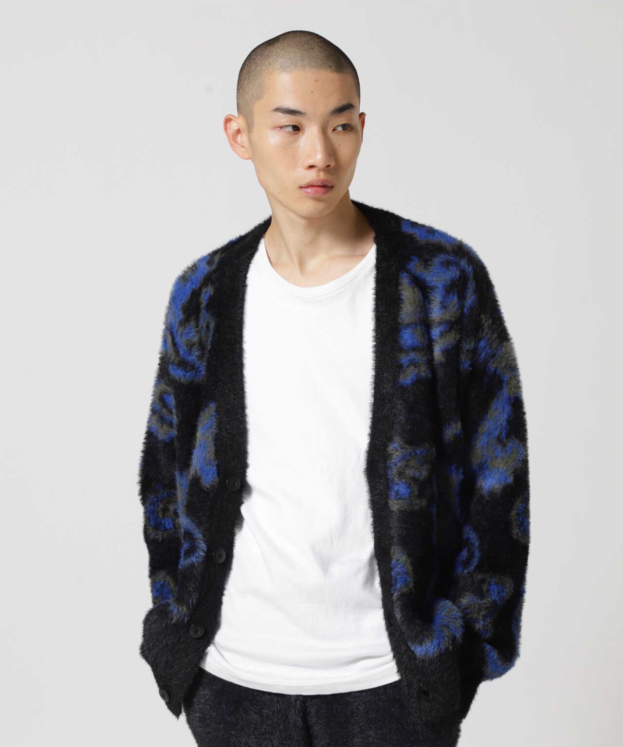 Dankeschon/ダンケシェーン/Nylon Shaggy Damask Cardigan/ナイロン 