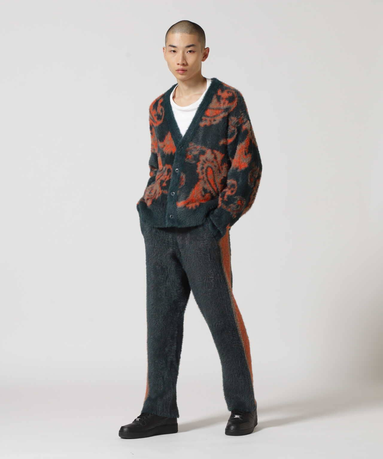 Dankeschon/ダンケシェーン/Nylon Shaggy Damask Cardigan/ナイロン