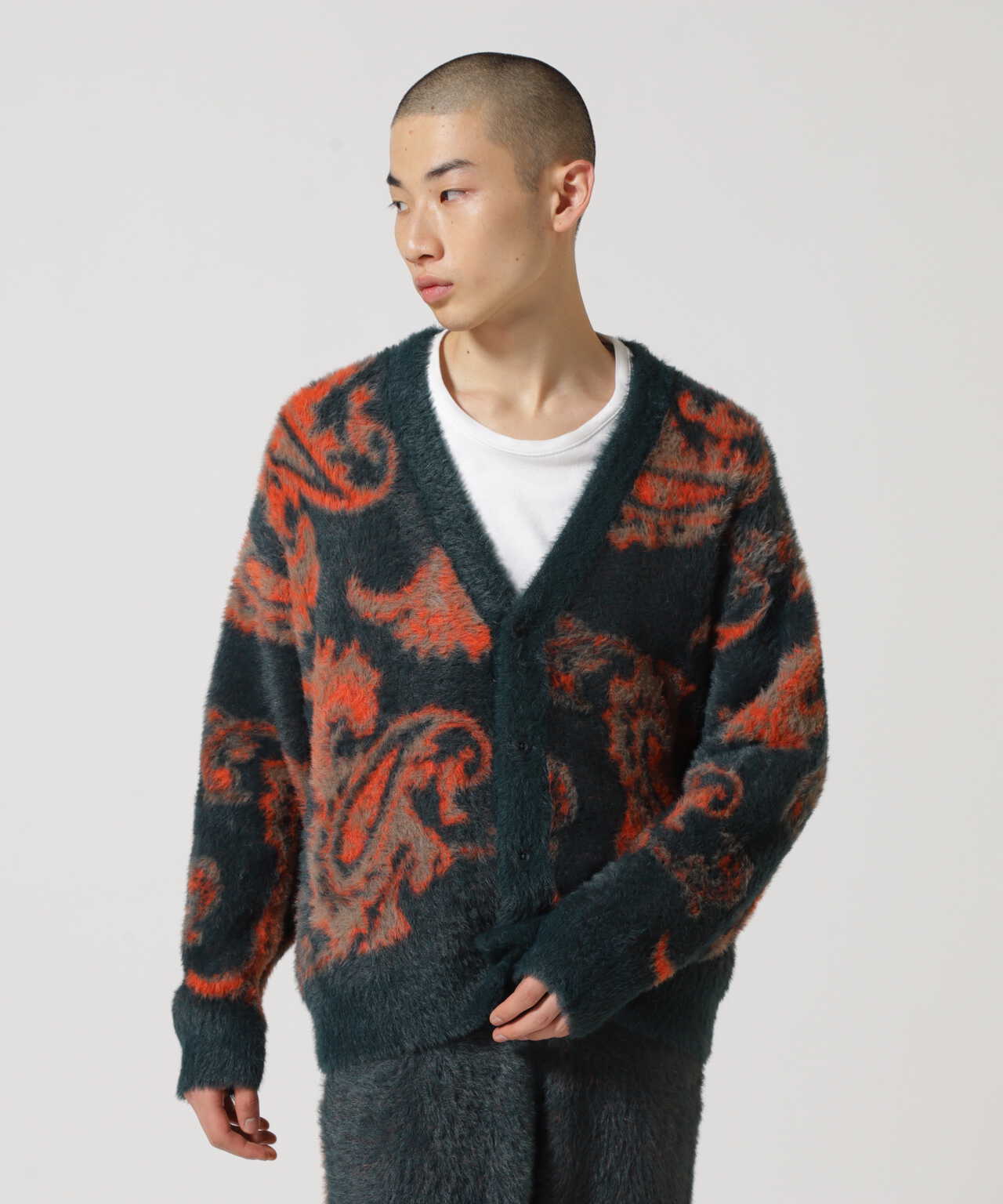 Dankeschon/ダンケシェーン/Nylon Shaggy Damask Cardigan/ナイロン 