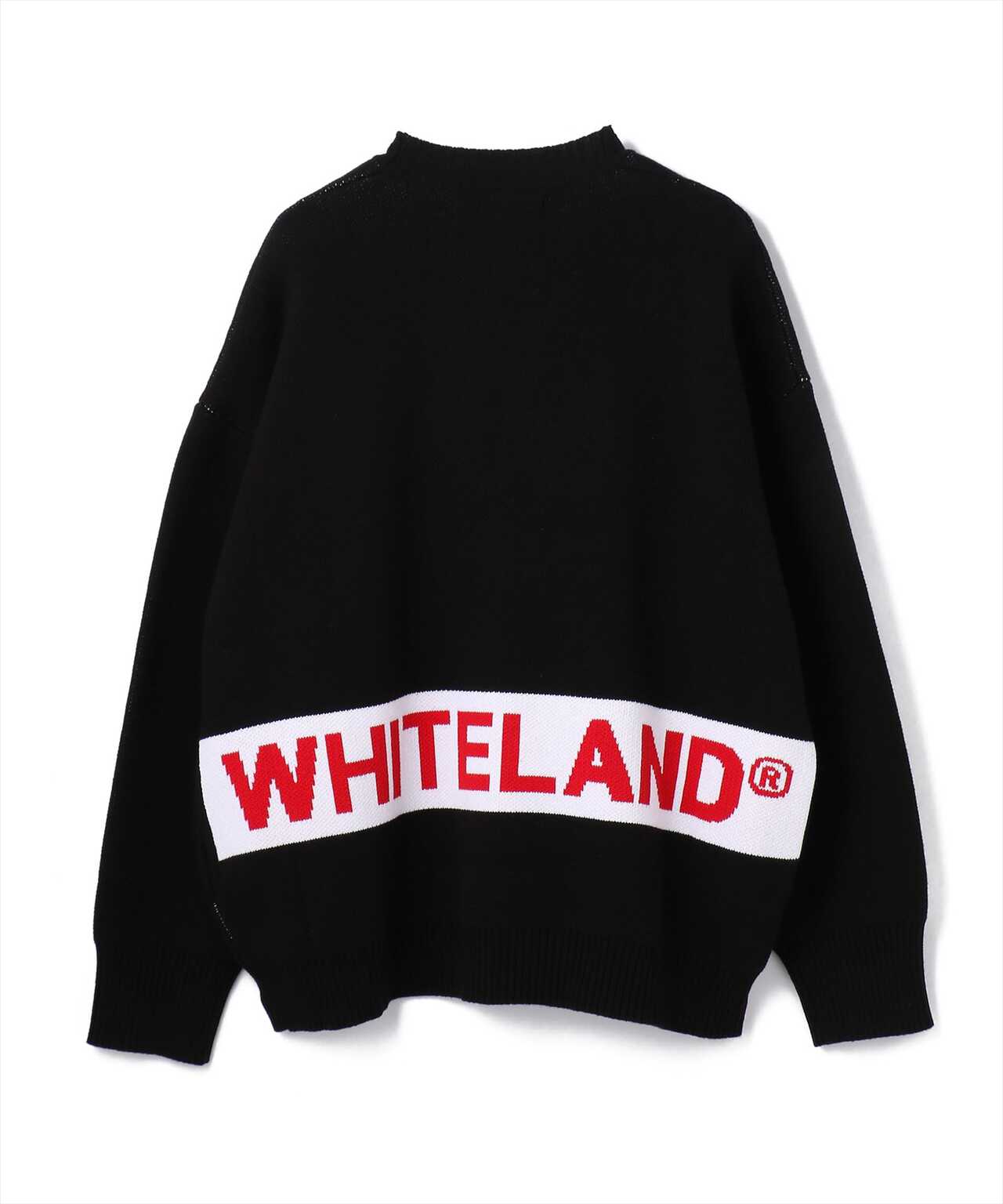 WHITELAND/ホワイトランド/LINE LOGO CARDIGAN/ラインロゴカーディガン