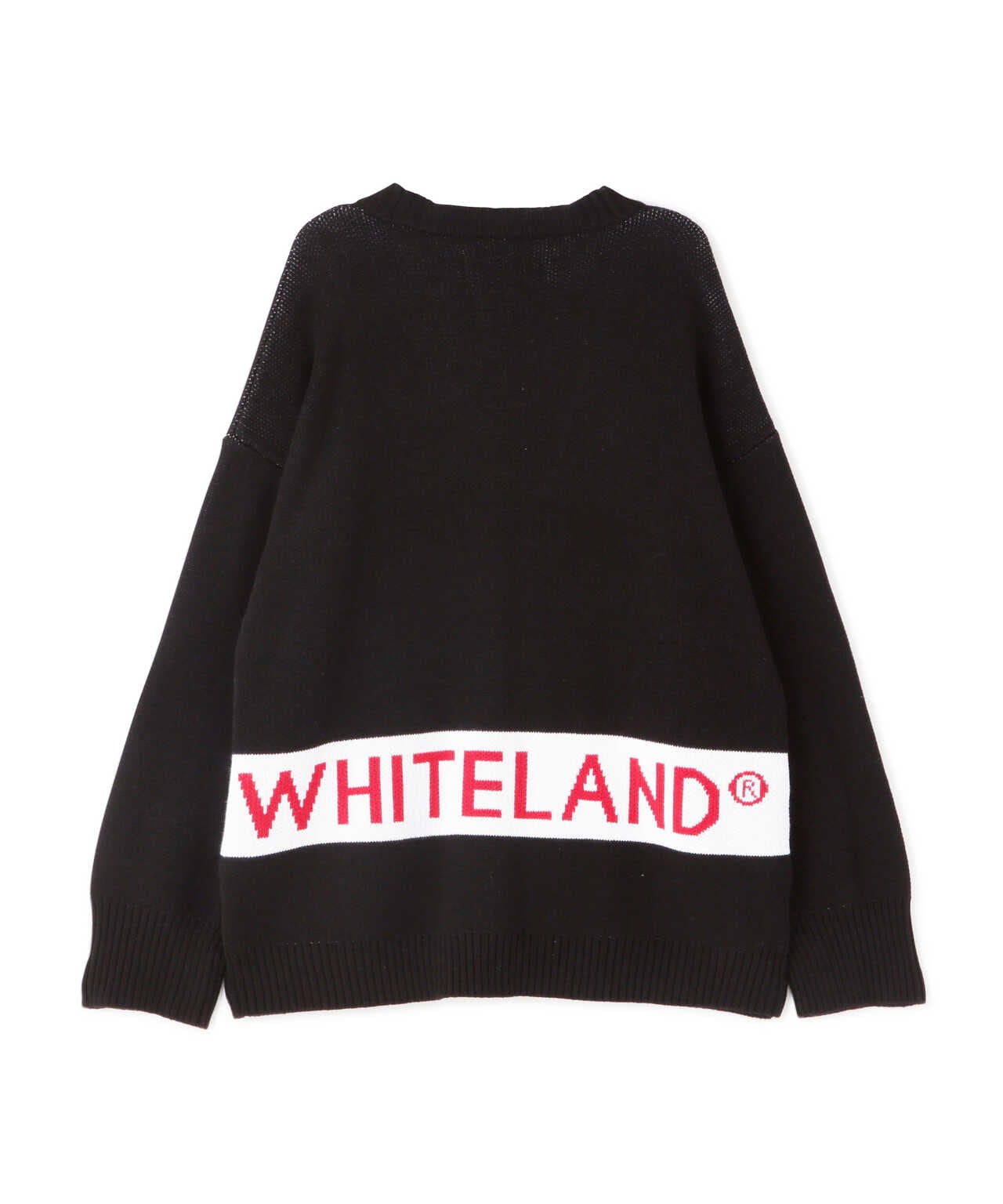 WHITELAND/ホワイトランド/LINE LOGO CARDIGAN/ラインロゴカーディガン