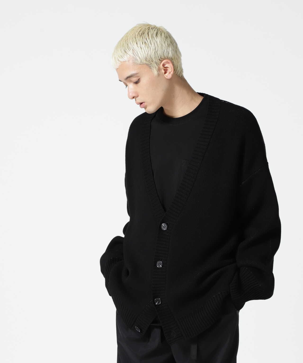 WHITELAND/ホワイトランド/LINE LOGO CARDIGAN/ラインロゴカーディガン