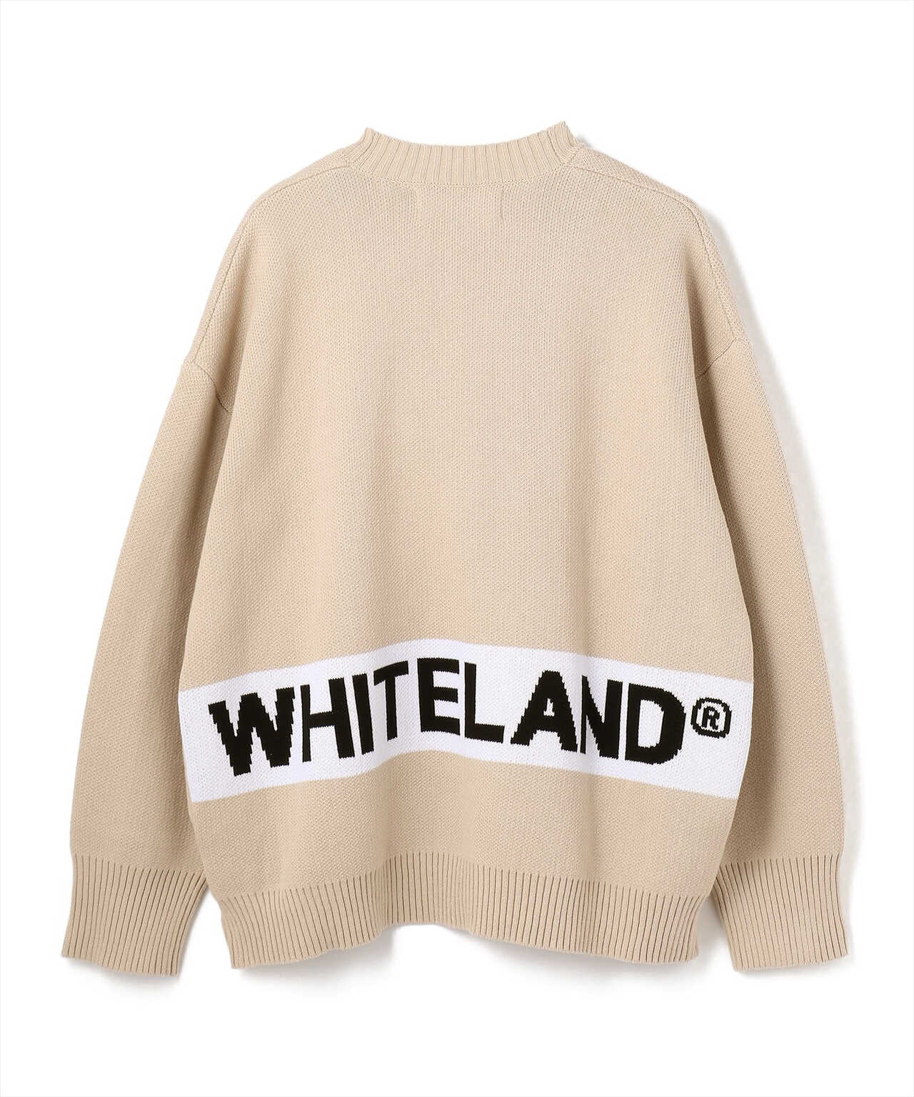 WHITELAND/ホワイトランド/LINE LOGO CARDIGAN/ラインロゴカーディガン