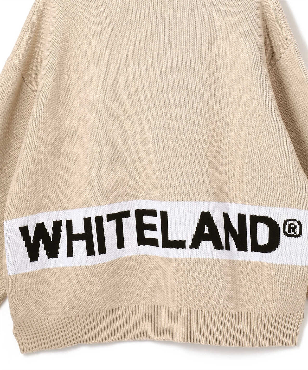 WHITELAND/ホワイトランド/LINE LOGO CARDIGAN/ラインロゴカーディガン