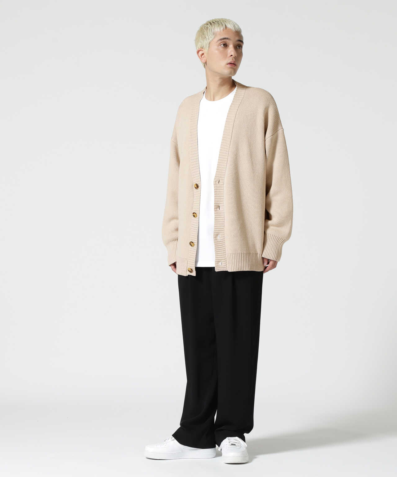 WHITELAND/ホワイトランド/LINE LOGO CARDIGAN/ラインロゴカーディガン 