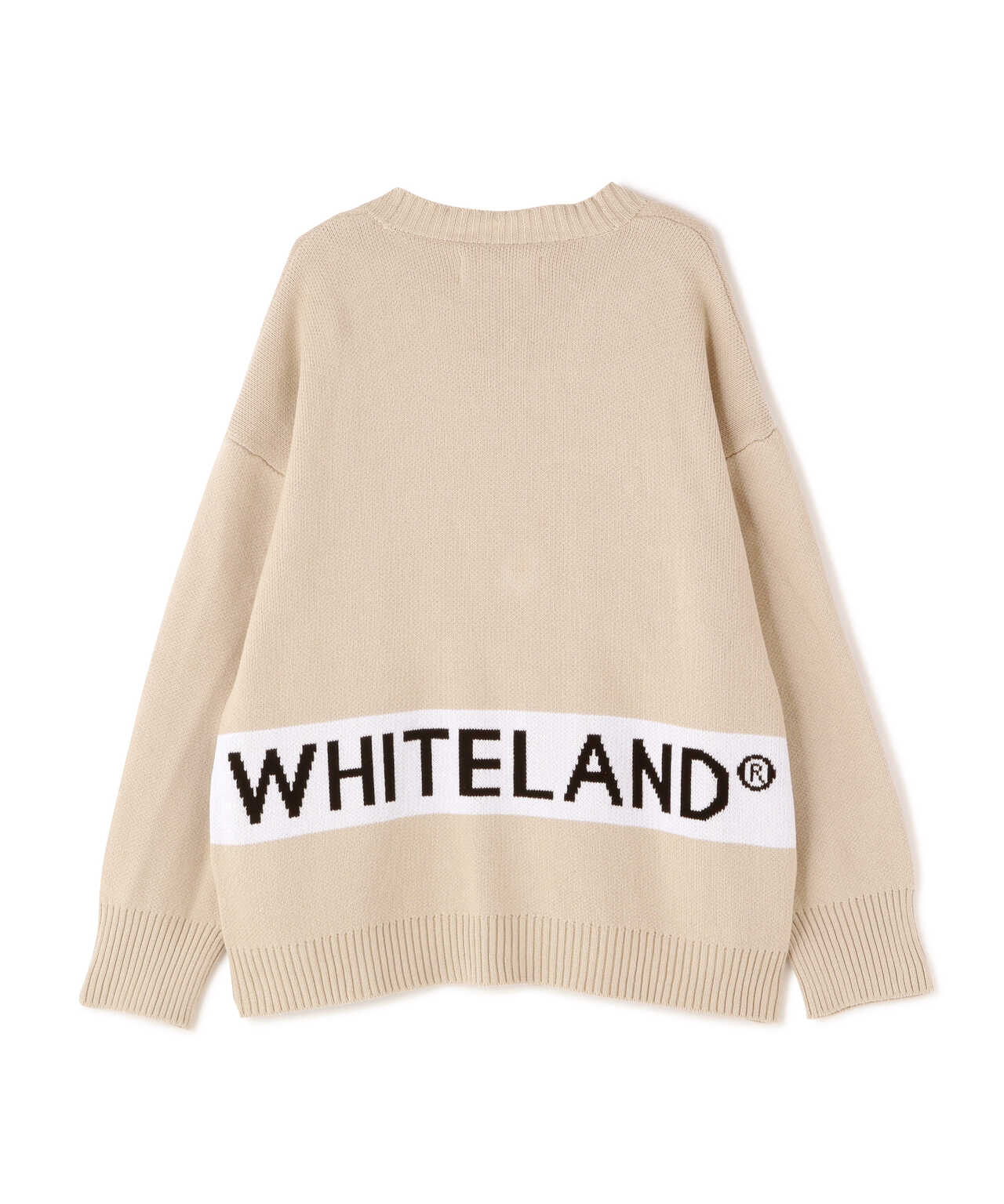 WHITELAND/ホワイトランド/LINE LOGO CARDIGAN/ラインロゴカーディガン