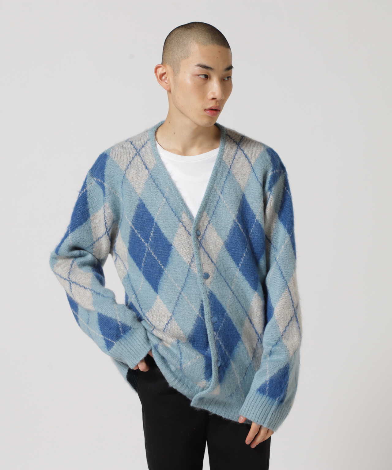 Needles 22aw Mohair Cardigan Argyle季節感春秋冬 - カーディガン