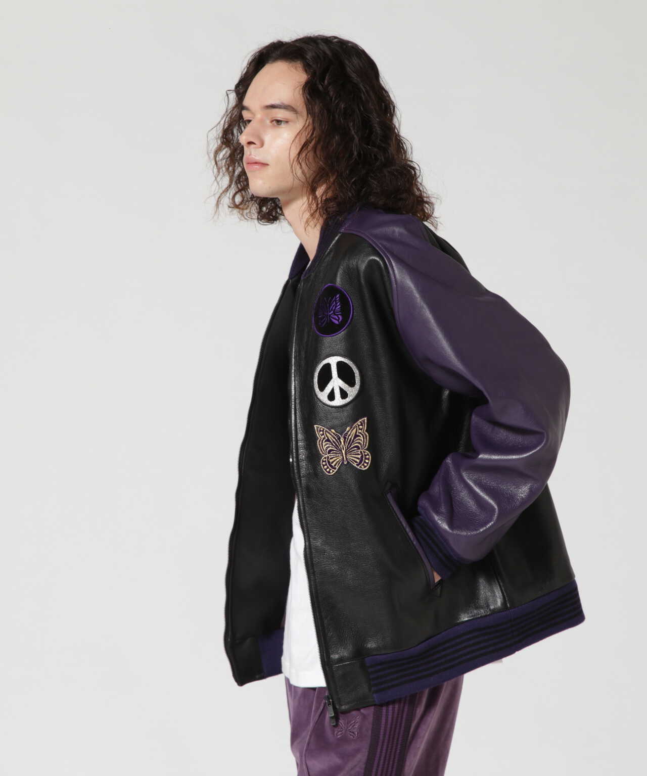 希少【美品】Needles award jacketレザー ジャケット XS