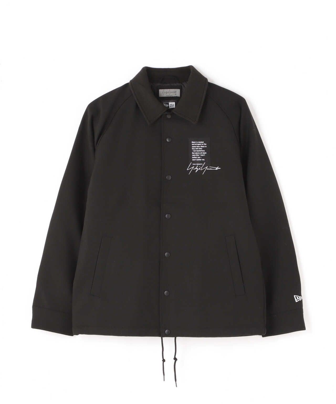 Yohji Yamamoto ヨウジヤマモト 22AW x NEW ERA Wool Coach Jacket ×ニューエラコラボ バックロゴコーチジャケット ブラック HE-Y90-513-1