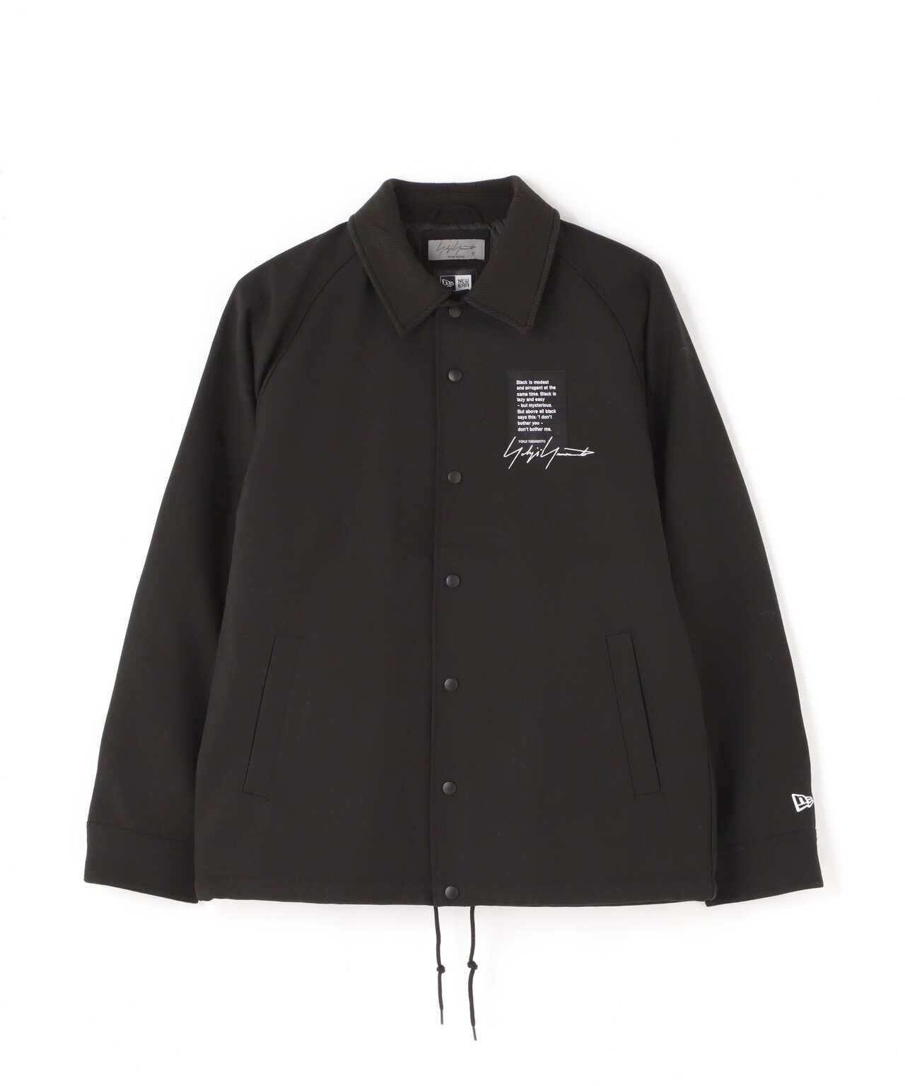 【美品】  YOHJI YAMAMOTO / ヨウジヤマモト | × New Era / ニューエラ Main Collection NEW COACH JKT YY L バックプリント ニュー コーチ ジャケット 裏地キルティング | 4 | ブラック | メンズ