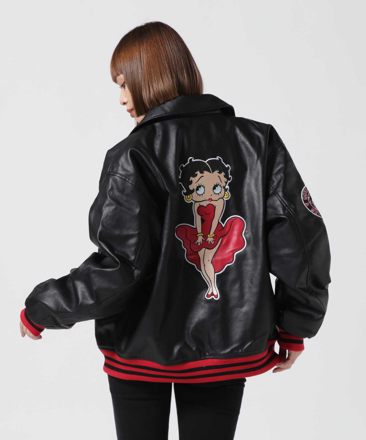 GUESS/ゲス/GO BETTY BOOP UNISEX PU JACK/PUジャケット | LHP 