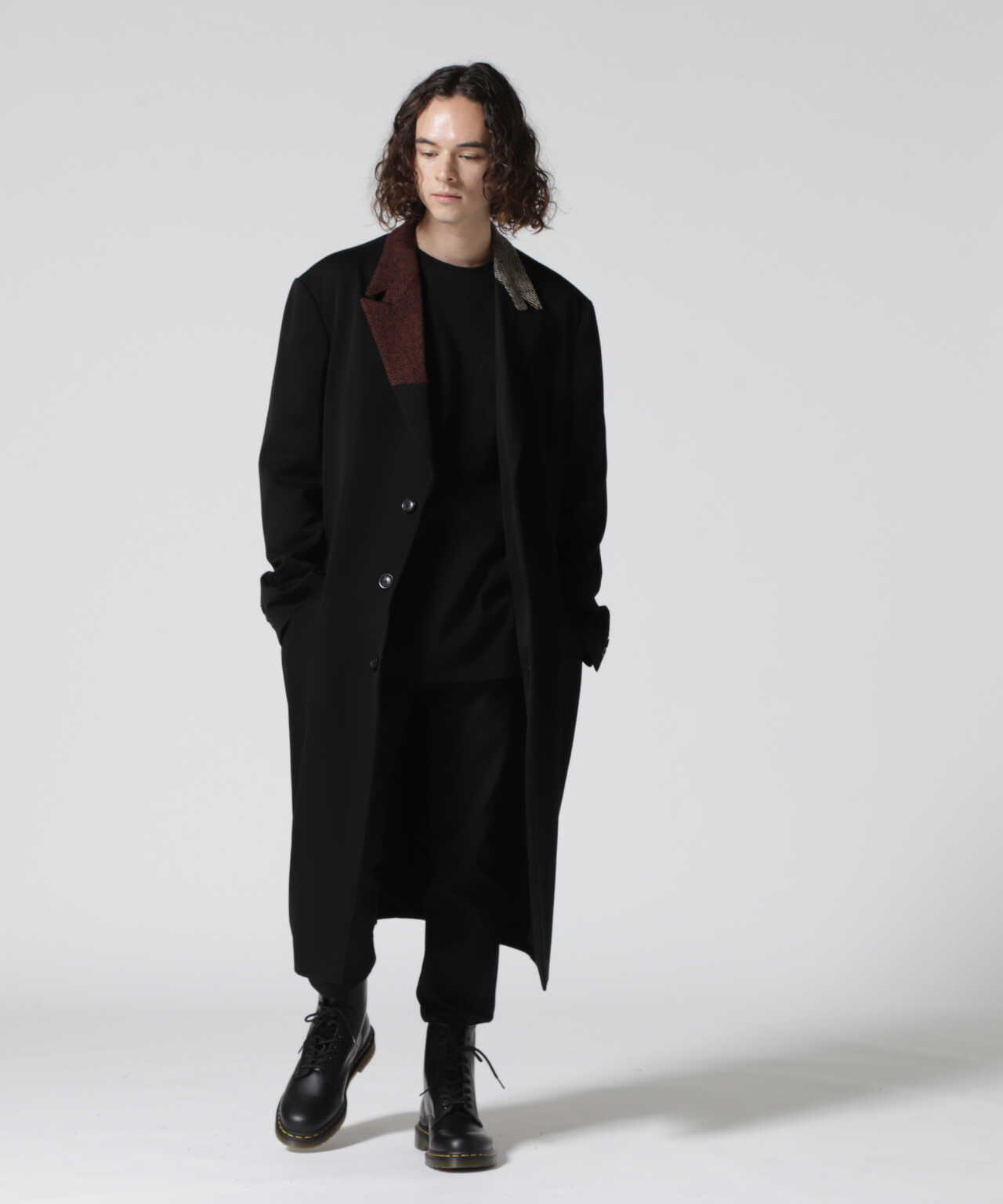 Yohji Yamamoto/ヨウジヤマモト/WOOL TUXEDO RIGHT LAPEL PATCH LONG