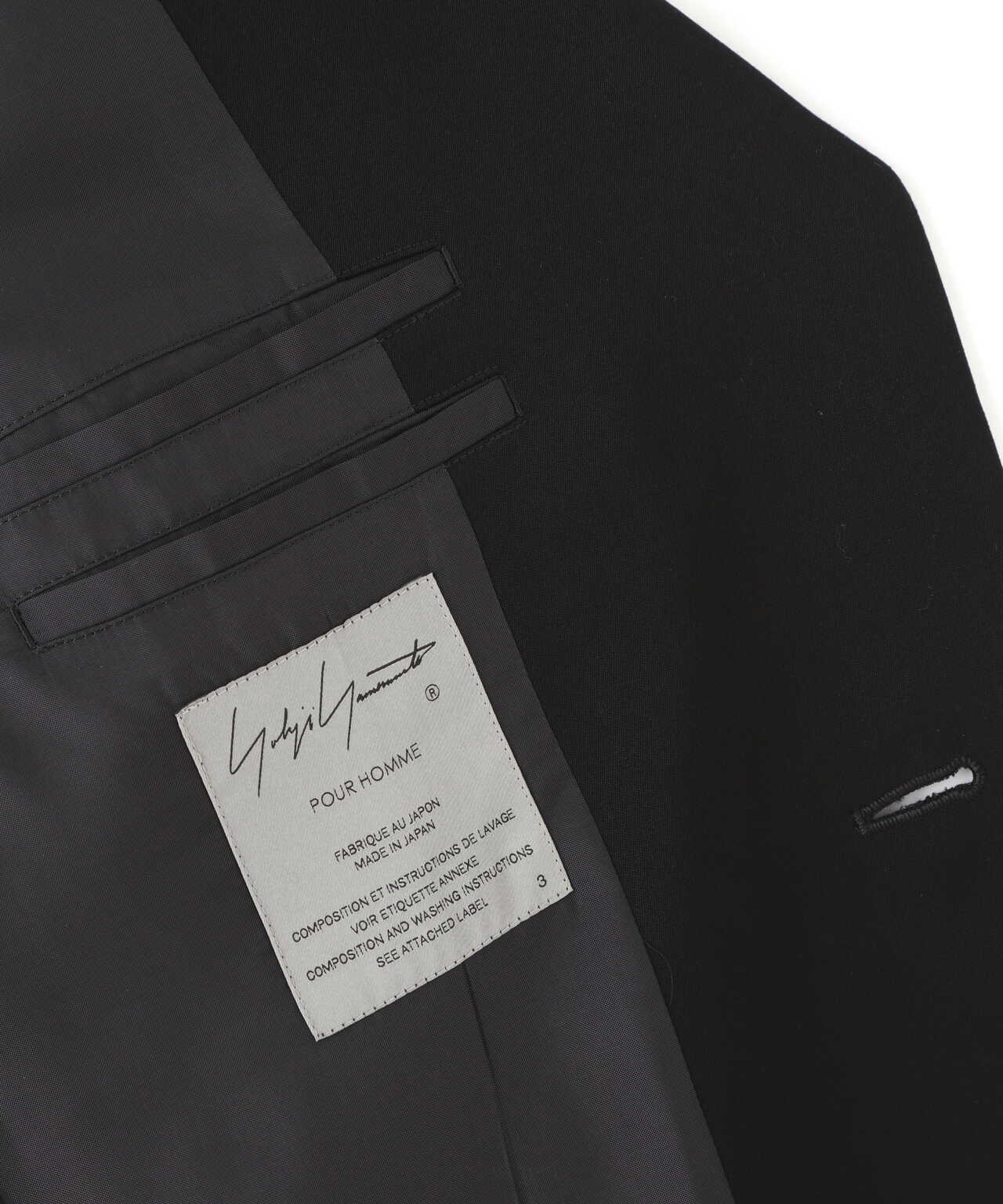 Yohji Yamamoto/ヨウジヤマモト/WOOL TUXEDO RIGHT LAPEL PATCH LONG