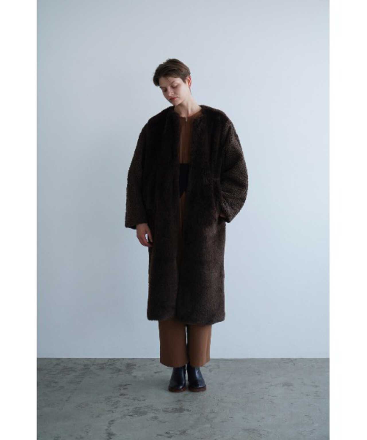 CLANE/クラネ/MIX FUR COCOON COAT/ミックスファーコクーンコート