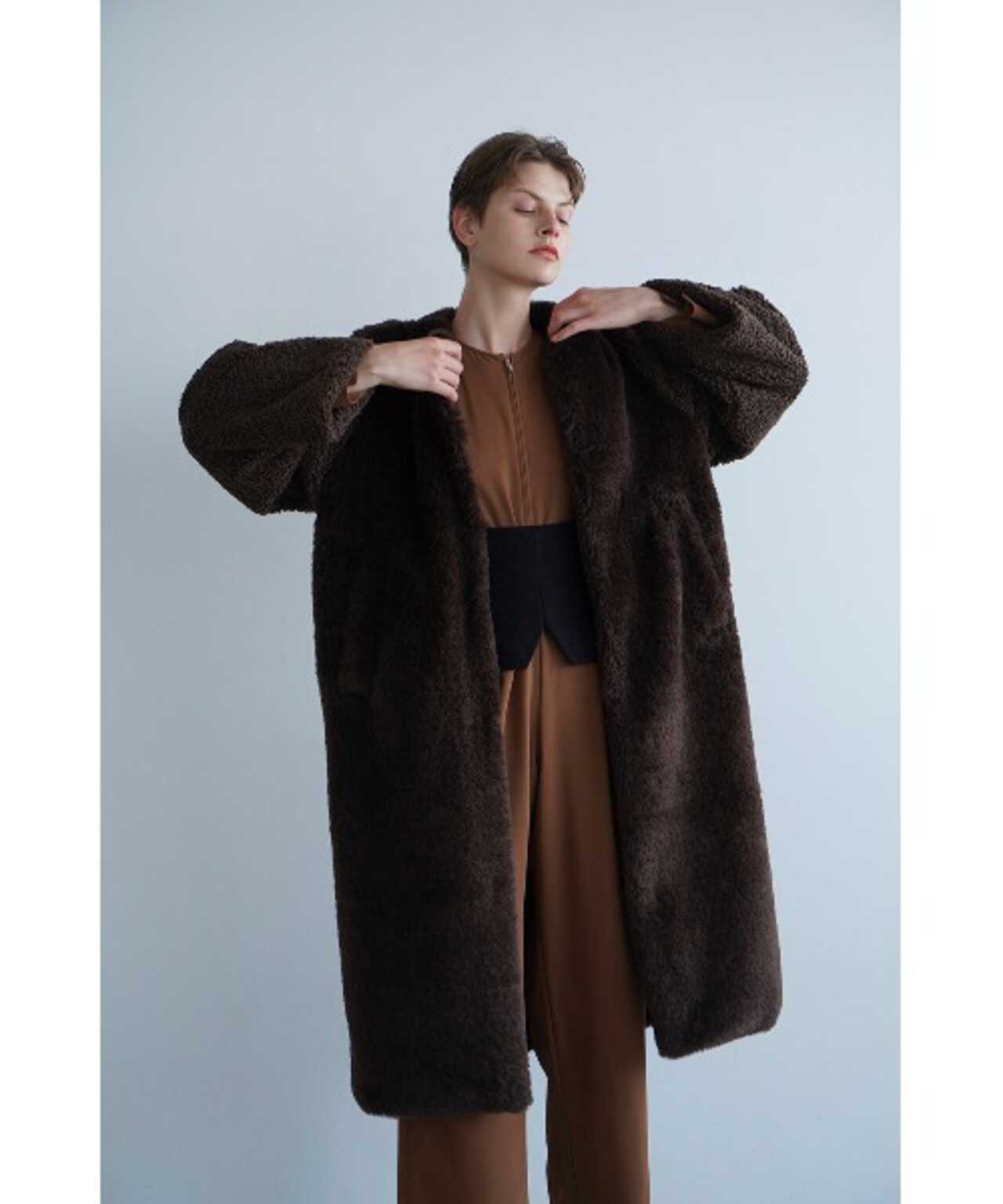 CLANE/クラネ/MIX FUR COCOON COAT/ミックスファーコクーンコート 