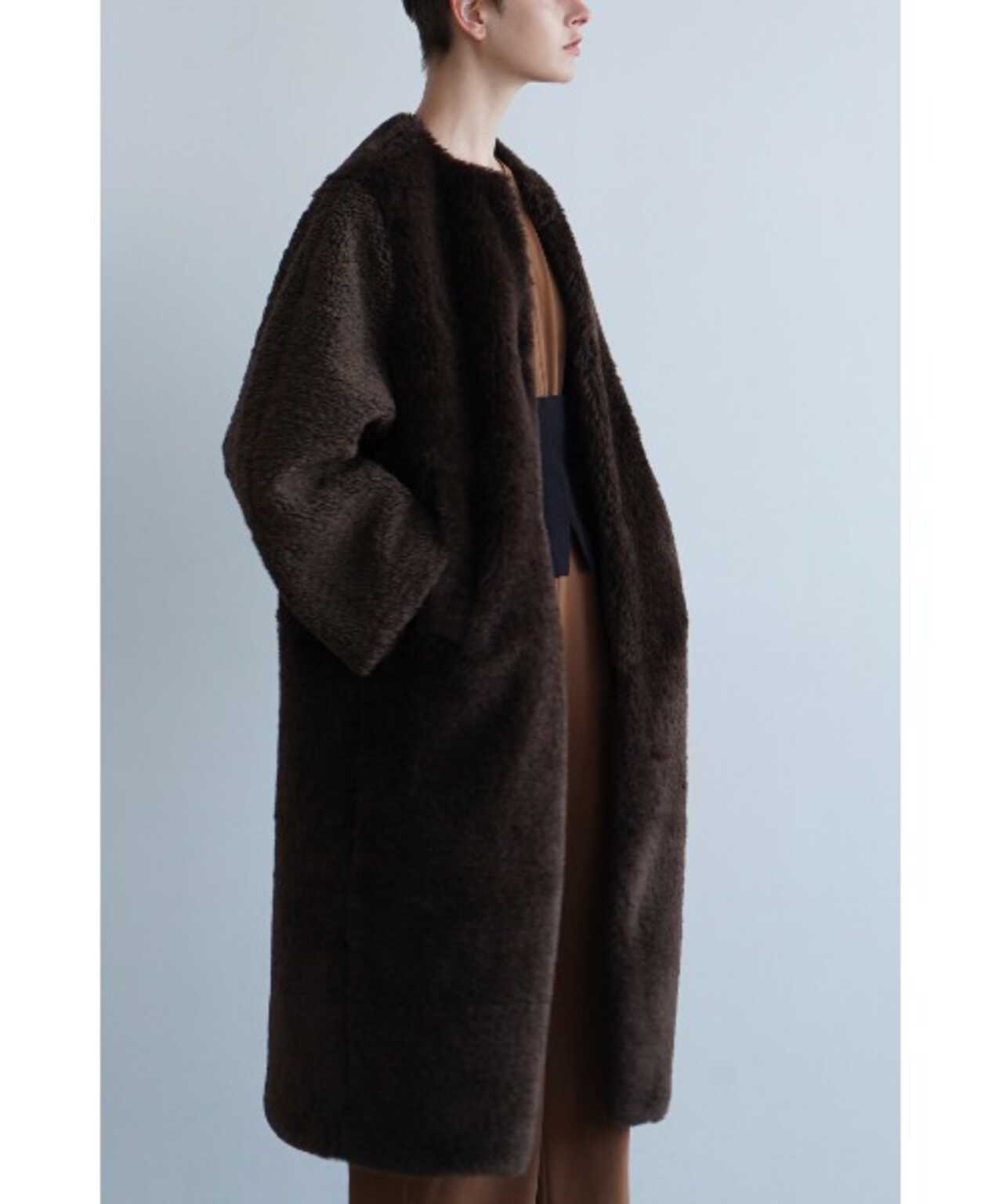 CLANE/クラネ/MIX FUR COCOON COAT/ミックスファーコクーン