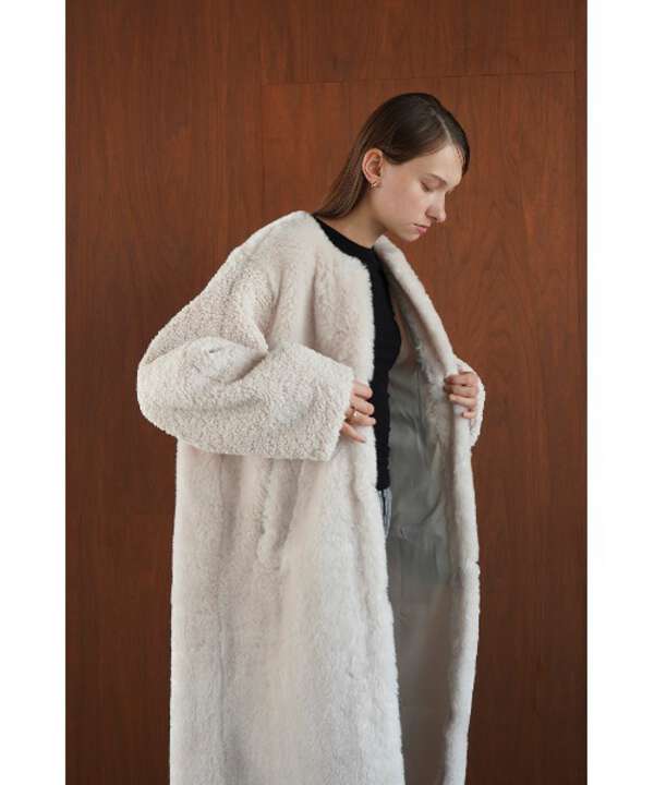 Clane MIX FUR COCOON COAT/ミックスファーコクーンコート