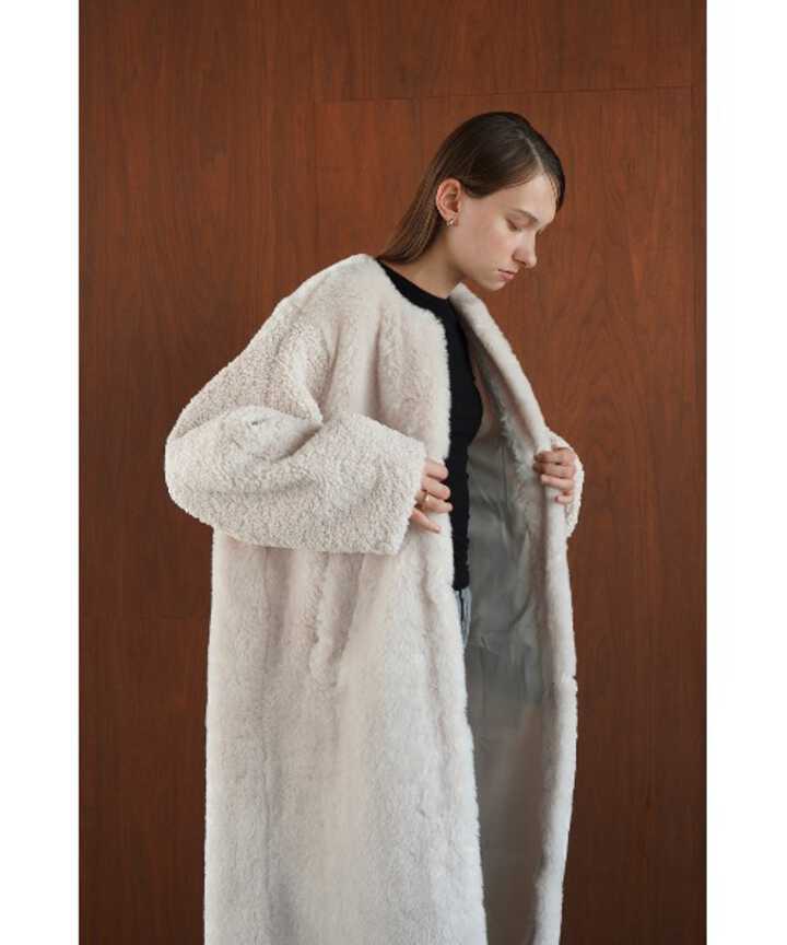 CLANE/クラネ/MIX FUR COCOON COAT/ミックスファーコクーンコート