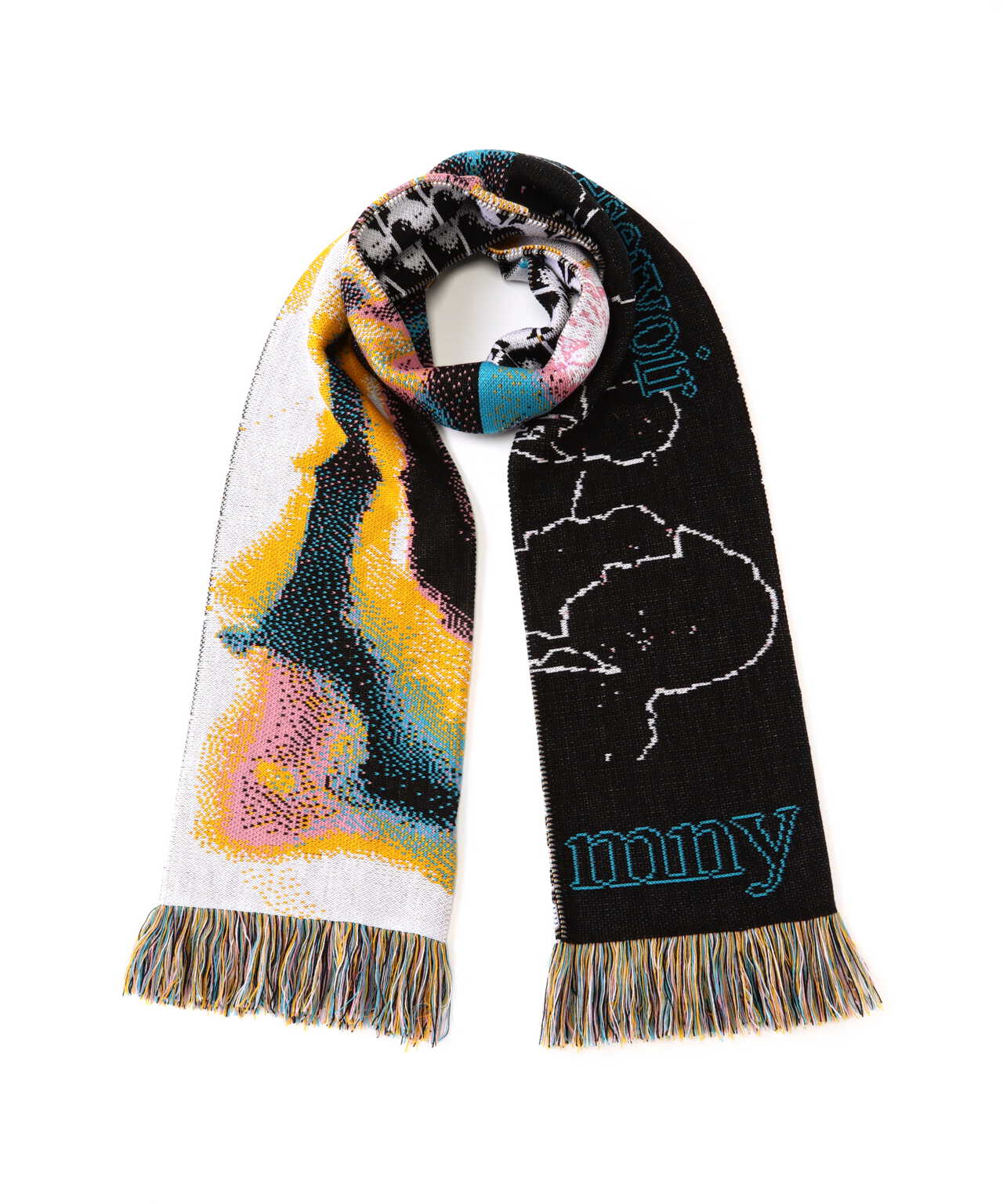 ジャガードニットマフラーMontmartre New York Yin＆Yang scarf