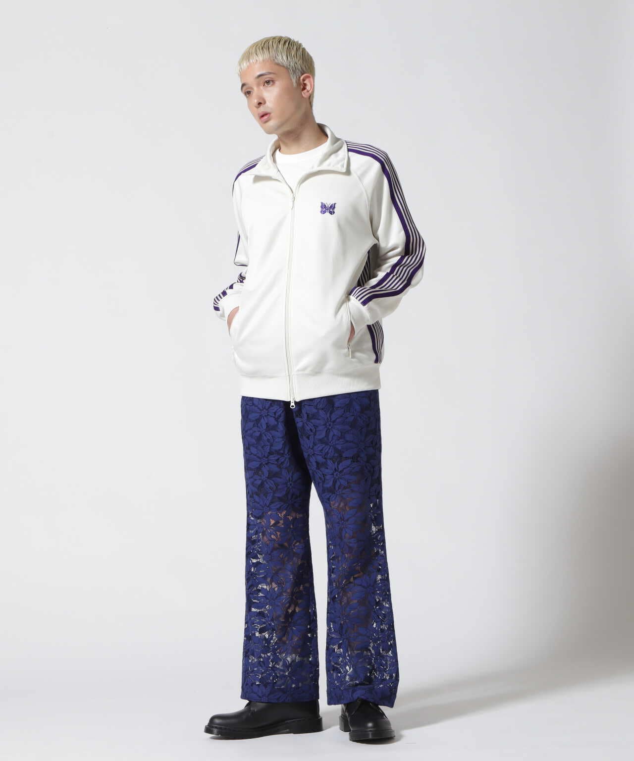 NEEDLES/ニードルズ/STRING BOOT-CUT PANT -C/PE/R LACE CLOTH/FLOWER ...