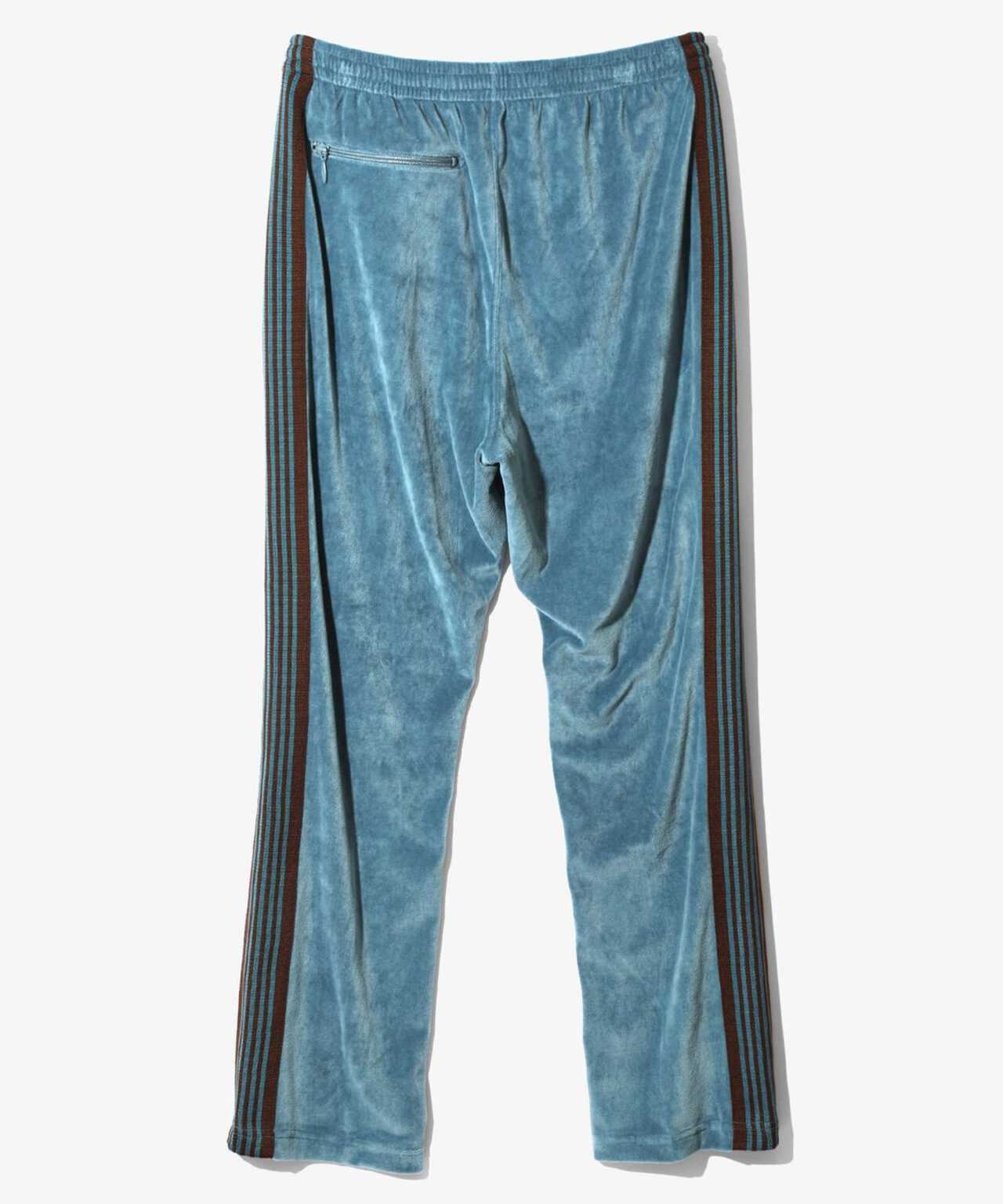 Needles Narrow Track Pant Velour Blue | hartwellspremium.com