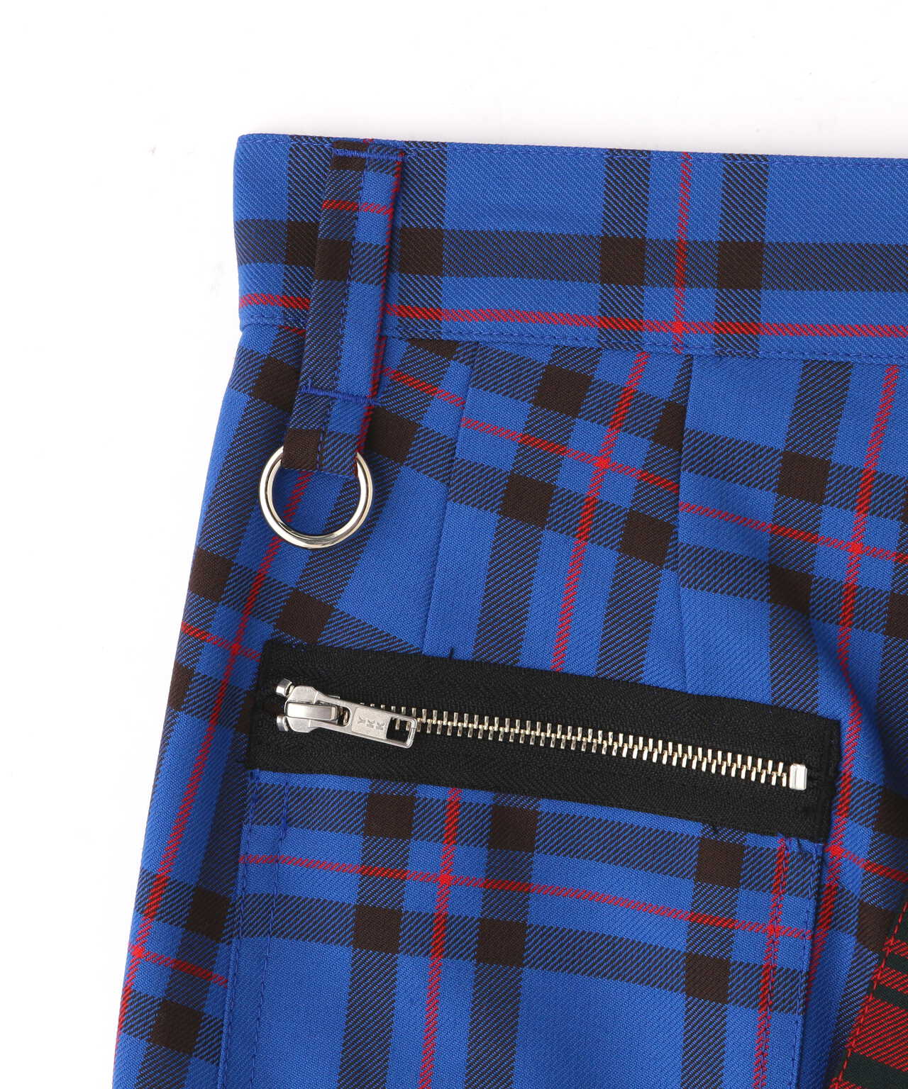 KIDILL/キディル/DOUBLE PANEL ZIP & STRAPS TARTAN PANTS/ダブル