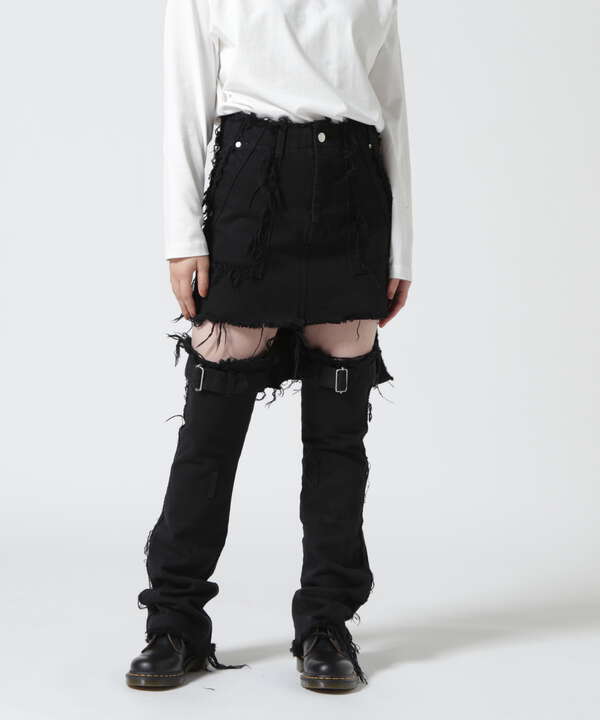 VOLTAGE CONTROL FILTER/ヴォルテージコントロールフィルター/Leg Cutout Bondage Skirt