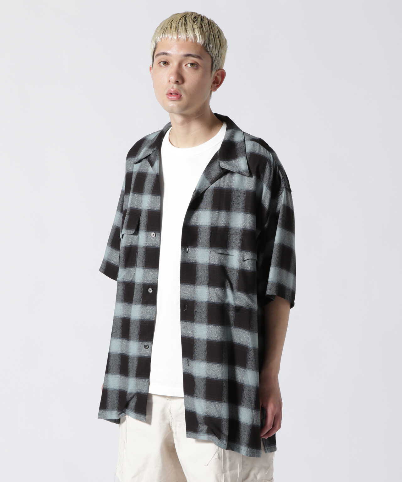 最安値大人気SUGARHILL OMBRE PLAID HALF SLEEVE BLOUSE トップス