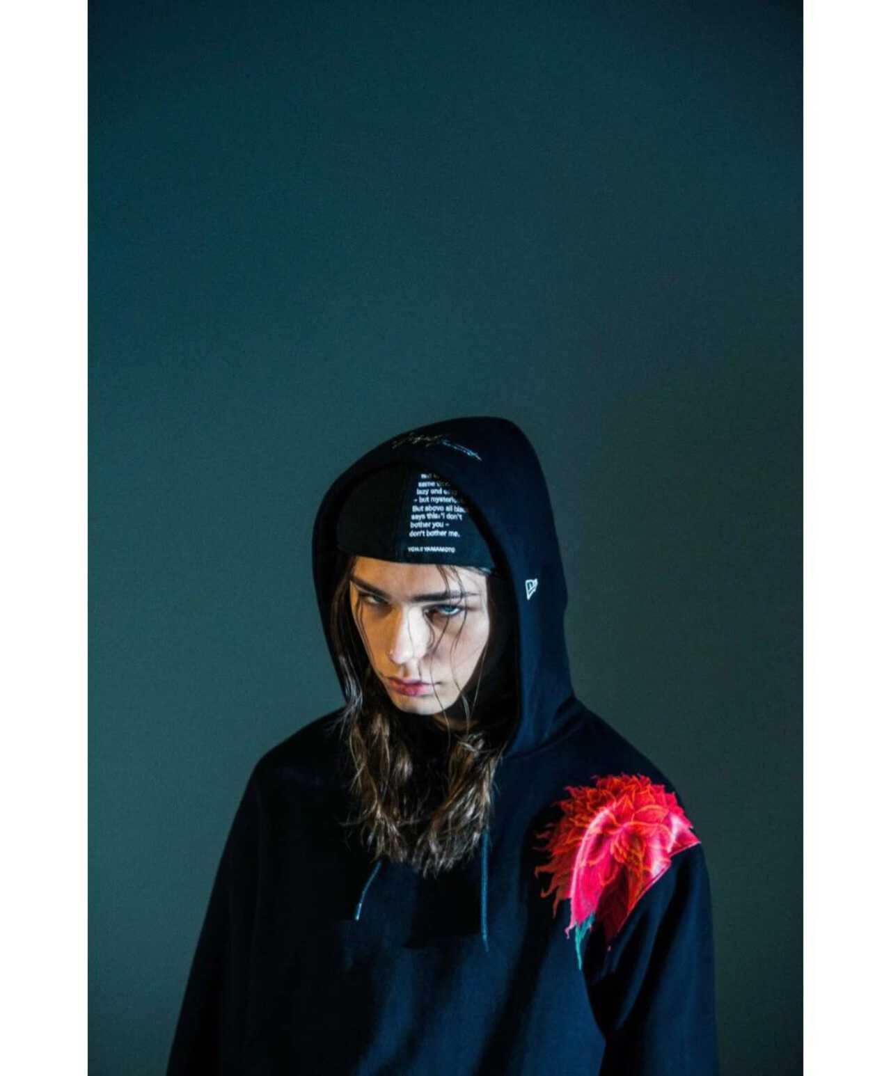 YohjiYamamoto×NewEra/ヨウジヤマモト×ニューエラ/DAHLIA BLACK HOODIE 