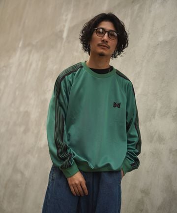 NEEDLES/ニードルズ/Track Crew Neck Shirt - Poly Smooth/トラッククルーネックシャツ