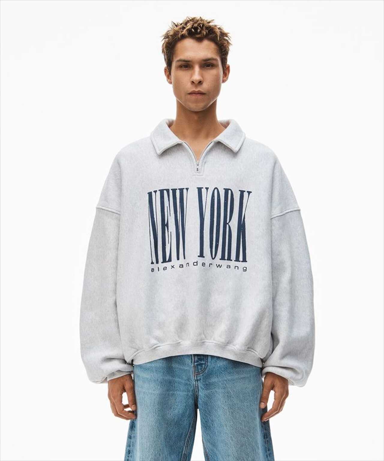 alexanderwang/アレキサンダーワン/HALF ZIP SWEATSHIRT WITH NY