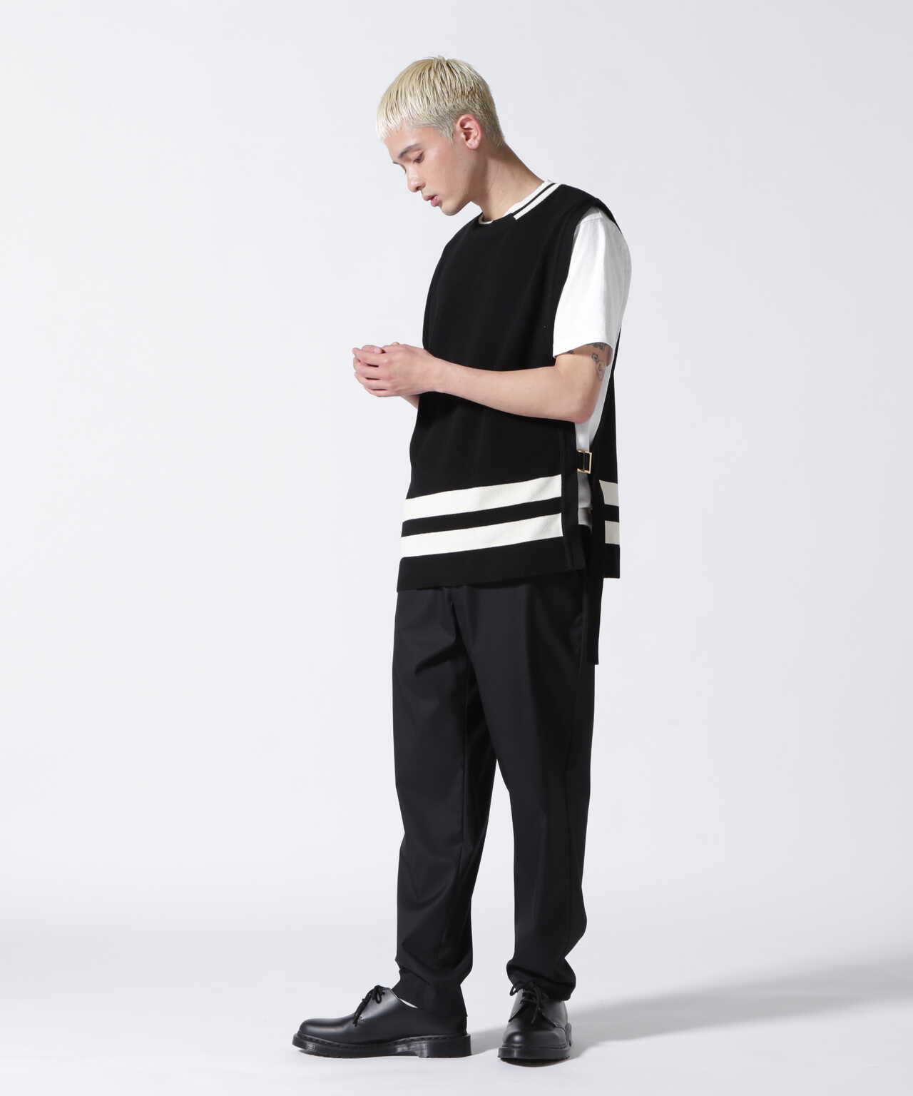 CULLNI/クルニ/Asymmetric Sleeve Side Open Knit/アシンメトリー