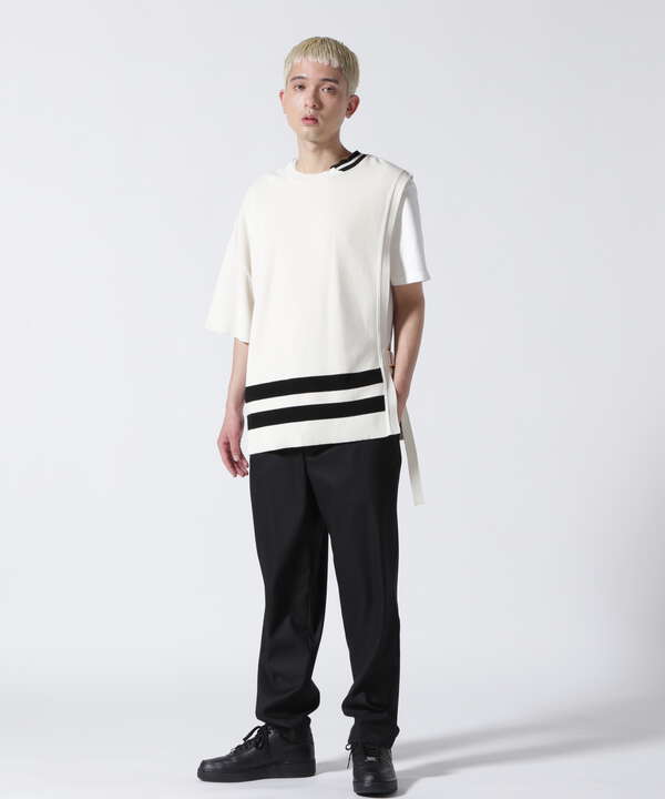 CULLNI/クルニ/Asymmetric Sleeve Side Open Knit/アシンメトリーニット/23-SS-040