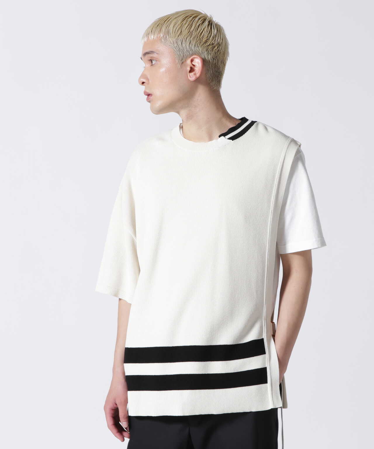 CULLNI/クルニ/Asymmetric Sleeve Side Open Knit/アシンメトリー ...