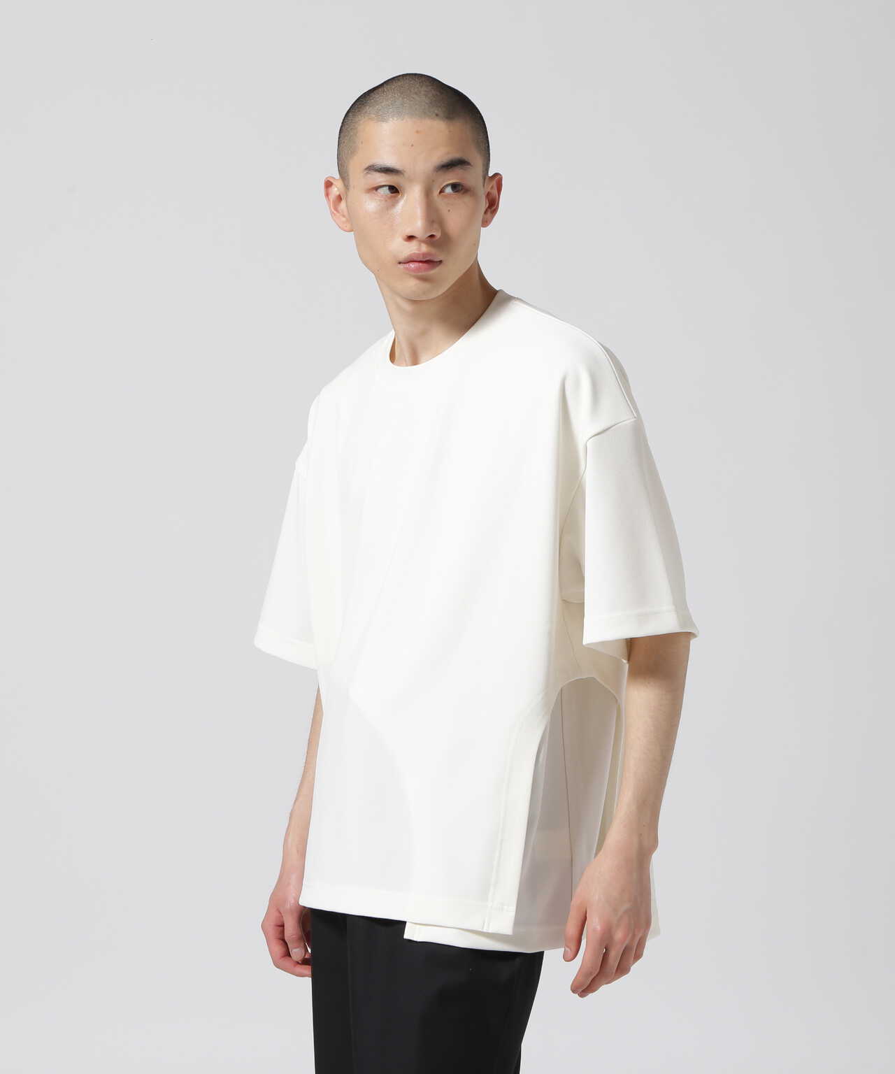 CULLNI/クルニ/Rounded-cutting Layered Georgette Tee/ラウンドカット