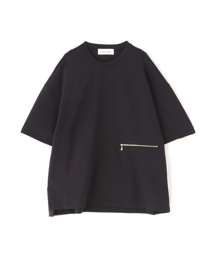 CULLNI/クルニ/Zip Pocket Asymmetric Hem Tee/ジップポケット 