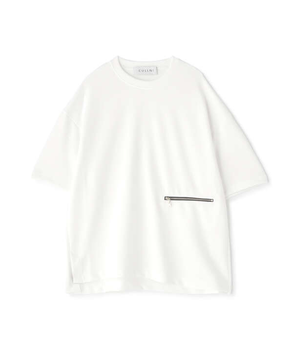 CULLNI/クルニ/Zip Pocket Asymmetric Hem Tee/ジップポケットアシンメトリーTシャツ/23-SS-031