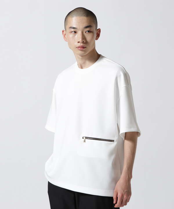 CULLNI/クルニ/Zip Pocket Asymmetric Hem Tee/ジップポケットアシンメトリーTシャツ/23-SS-031